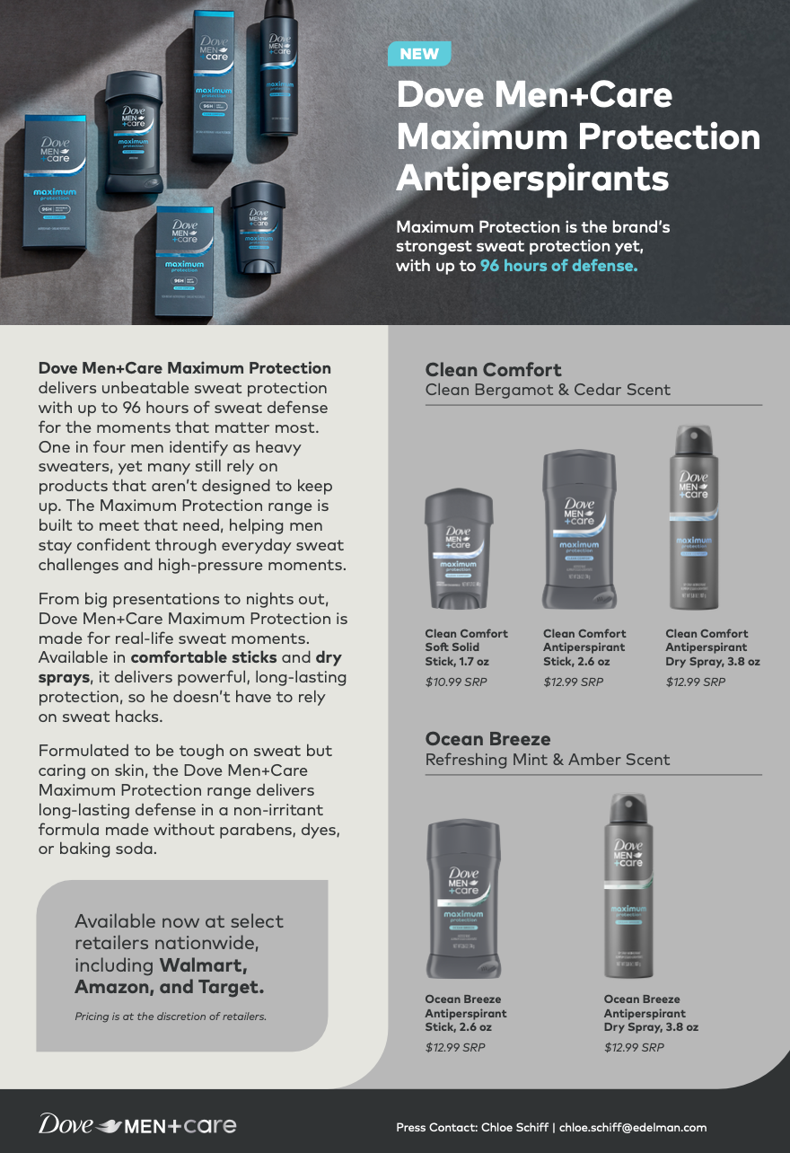 Dove Men+Care Maximum Protection Clean Comfort Antiperspirant Spray