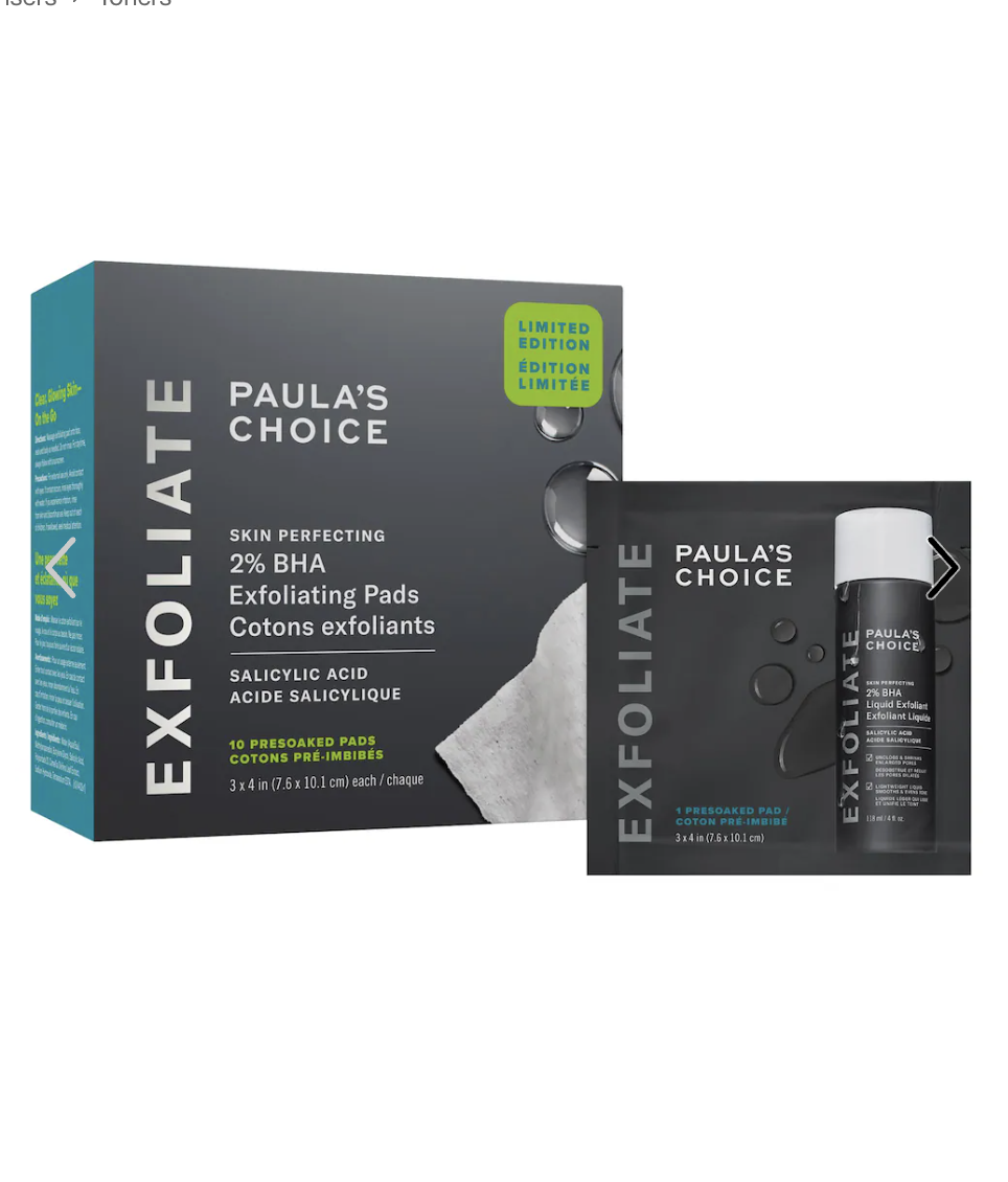 2% BHA Exfoliating Toner Pads