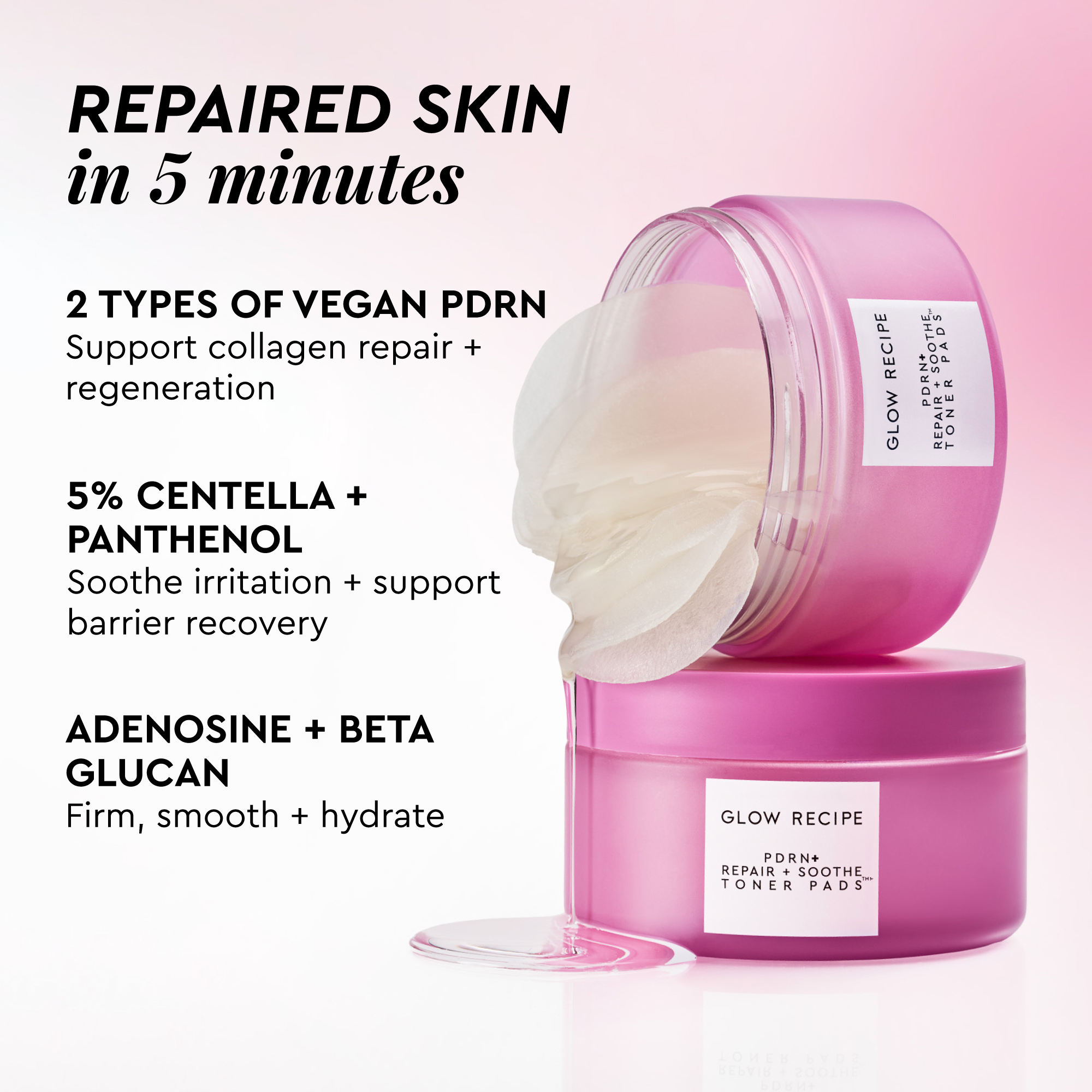 PDRN+ Repair + Soothe Korean Toner Pads